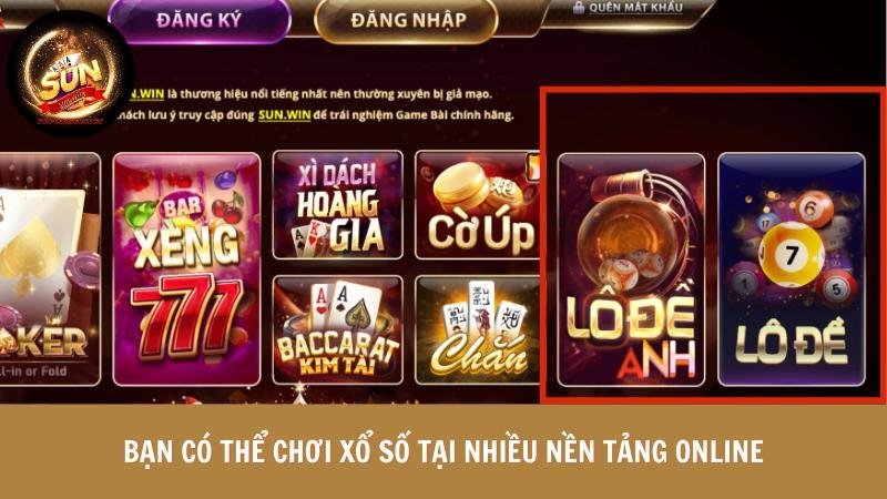 Bạn có thể chơi xổ số tại nhiều nền tảng online