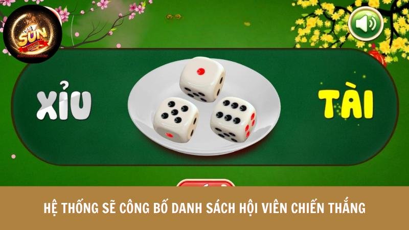 Hệ thống sẽ công bố danh sách hội viên chiến thắng