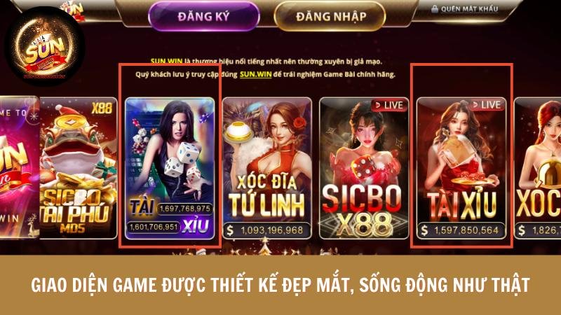 Giao diện game được thiết kế đẹp mắt, sống động như thật